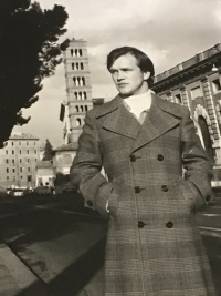 Witness Michal Kaňa as a young man in Rome during his studies