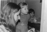 Kateřina Spurná with her daughters, 1984, Prague 
