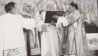 Fr Dominik Pecka, year 1968, Čejkovice in the region of Hodonínsko, 50th anniversary of his ordination to the priesthood 
