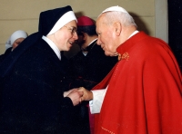 With John Paul II during his third visit in Prague, 1997