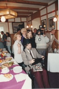 Margit on the left at the Arnika Hotel, where she worked, 1997
