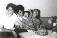 Daughter Veronika's second birthday with the whole family, Stará Boleslav, 1970