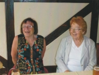 Margit on the left at the reunion of the secondary school of economics, 2006
