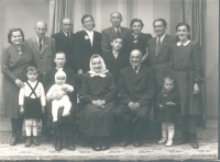 Family photo - mother Věra and father Bohuslav on the left, with little Bohuslav next to them, around 1947