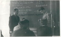 Bohuslav Čtvrtečka at an apprentice school, 1958