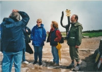 Margit Bartošová with her husband and French guests at the Elbe spring, 2002
