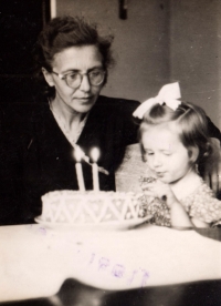 Anna Macková with her mum Annou Řídká in 1951
