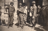 American soldiers in Starý Plzenec in May 1945