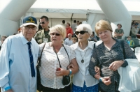 At Hradec Králové Airport with her sister Marie (second from the left) and Hana Fajtlová (third from the left) 