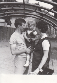 Peter Kubička with his parents