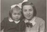 Margit on the right with her sister, circa 1951