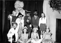 Jan Opletal in the role of the Little Red Riding Hood (standing on the right) 