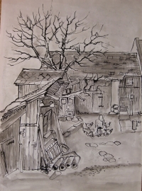 Lestkov no. 42, Anna Frank's chicken coop and run (around 1960s)