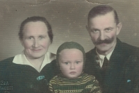 Marie and Josef Langer with their grandson Jaroslav Hrdina, 1952