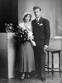 The wedding of witness´s parrents - Adolf Žyła and Alžběta Žyłová