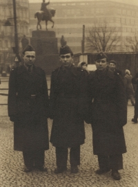 Vincenc Langer (on the right) during his compulsory military service in Prague, 1953
