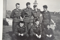 During his military service in Terezín - Bohuslav Jirásek on the top second from the left (1957)