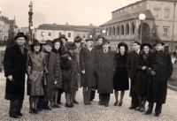 Společná fotka s orchestrem Jaroslava Maliny, Praha, 1940