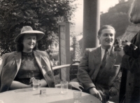 With her husband at Barrandov in Prague
