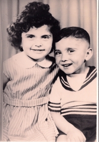 Jozef with sister Agi, year 1961.
