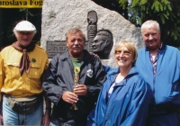 Meeting at Jaroslav Foglar´s memorial in Sunny Bay, Josef Tomášek is first from the left (2014)