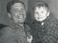 Josef Tomášek with his son Filip in the 1960s 


