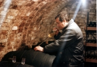 Pavel Záleský in the family wine cellar in Mutěnice / 2004