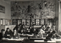 Oldřich Jelínek in school, second row on the left, year 1952
