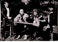 Stanislav Halama with friends from mining times (70s)