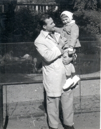 With his first daughter Zuzana, Prague 1962