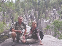 Hiking with his wife, Danuše, 2005 

