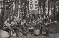 A military band in Znojmo, Ladislav Fröde as a drummer, 1967 
