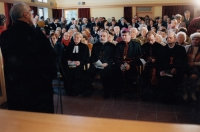 Ecumenism, consecration of the chapel in the hall of the Oasis in Lidice, the witness is in the first row on the left 