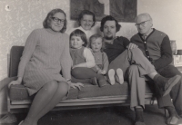 The Brodský family with the witness's parents, 1975 