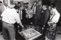 With Václav Havel during a visit to the museum in Jihlava, 1991 
