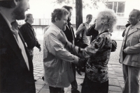 Hug with Petr Pithart, 1990 
