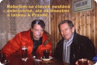 With Václav Havel, making 'The Greatest Czech', a documentary, 2005 

