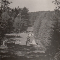 Girls' summer camp in Český Krumlov. 1948