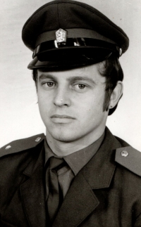 Václav Valeš in a police uniform (then called the Public Security)