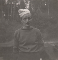Mr. Vašátko, the cook. Summer camp in Český Krumlov. 1948