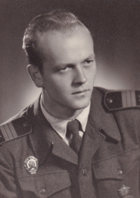 Milan Knížátko during his military service, 1950s