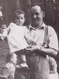 With her father. Early 1940's