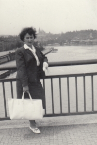 Lubomír's sister, Blanka Vávrová, in Prague. 1958