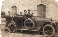 Grandfather Jaroslav Červenka at the steering wheel