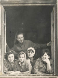 Božena Beňová (right) with her classmates from the grammar school, circa 1967