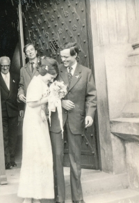 Wedding with Alena Postlerová in the year 1973 