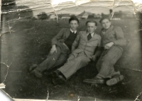 Mária's husband Antal (on the right) with his friends 