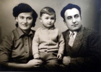 Jiřina Žerebná with her husband and their first son (1959)