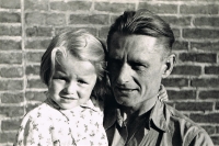 With her father František Hovora, 1954 