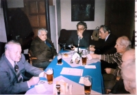 The meeting of Svaz PTP, Albín Blažek in the middle, Miloslav Paulíček on the right, Pavel Krátký on the left, Polička, ca. 2011
